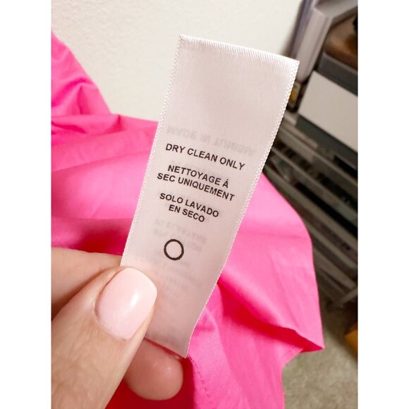 Frame Womens Tie Back Mini Dress Sleeveless Strappy Straight Neck Hot Pink Sz M - Picture 4 of 8